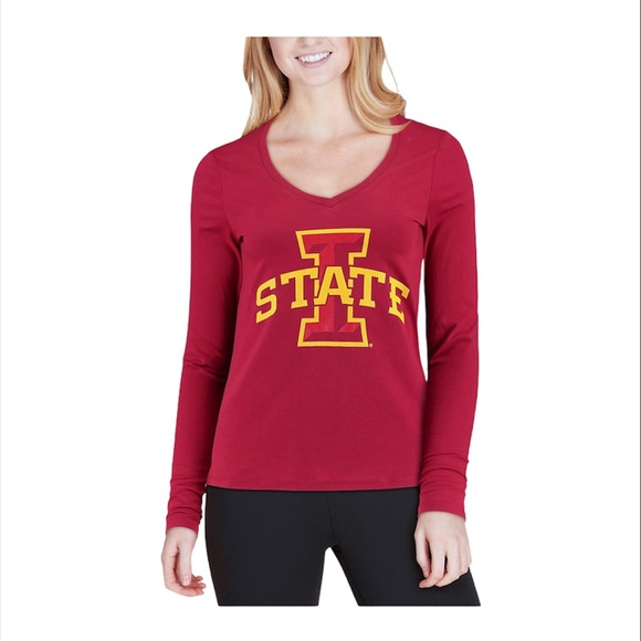 ⤵️🆕Champion® Cardinal Iowa State Cyclones Primary Logo LongSleeve V-Neck TShirt - Picture 4 of 9